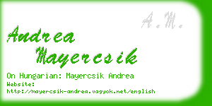 andrea mayercsik business card